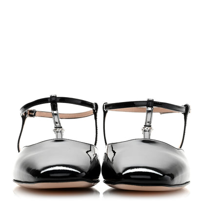 Gucci Vernice Crystal Double G Ballet Flats 40 Black 2 of 8