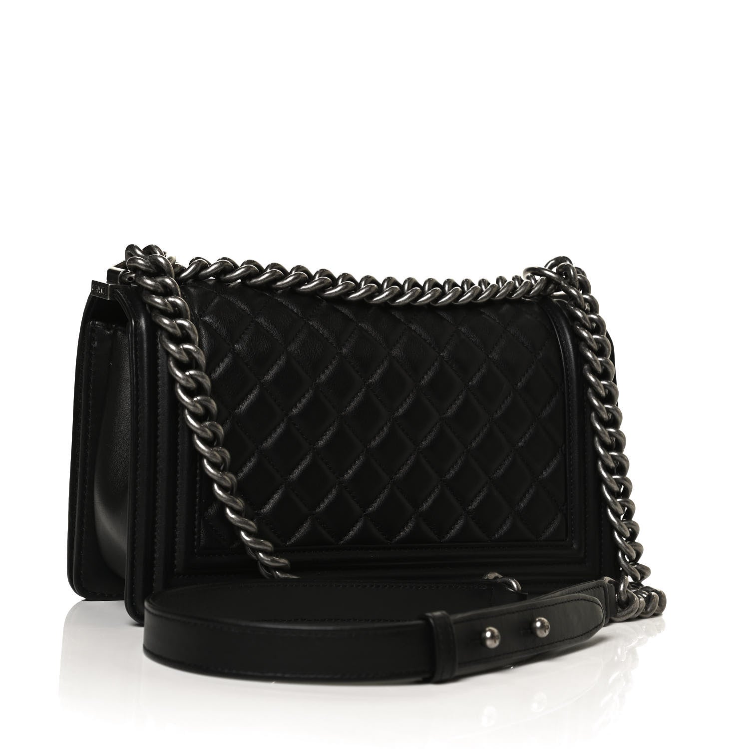 Chanel Lambskin Quilted Medium Boy Flap Black 3 of 13