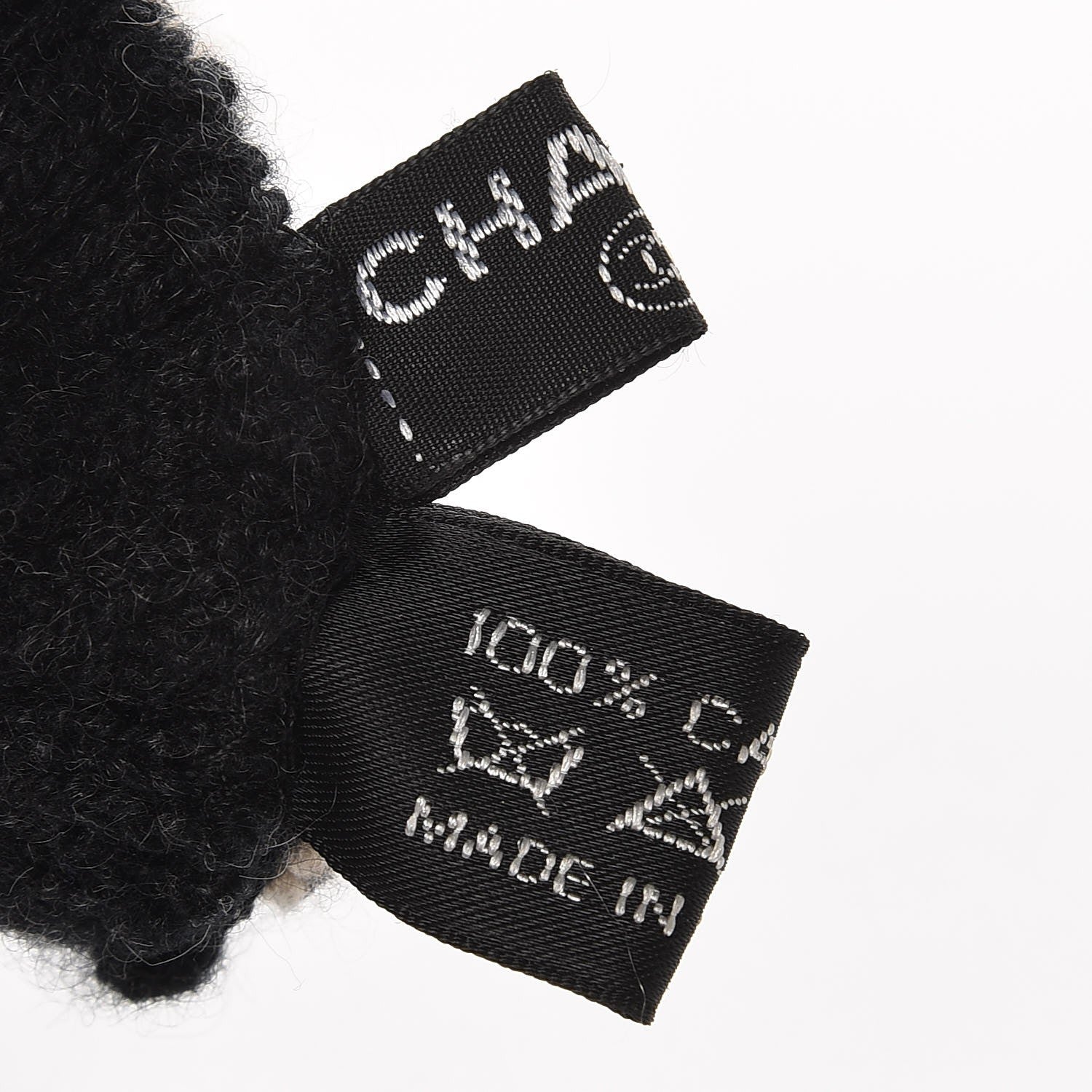 Chanel Cashmere Silk CC Arm Warmers White Black 4 of 8