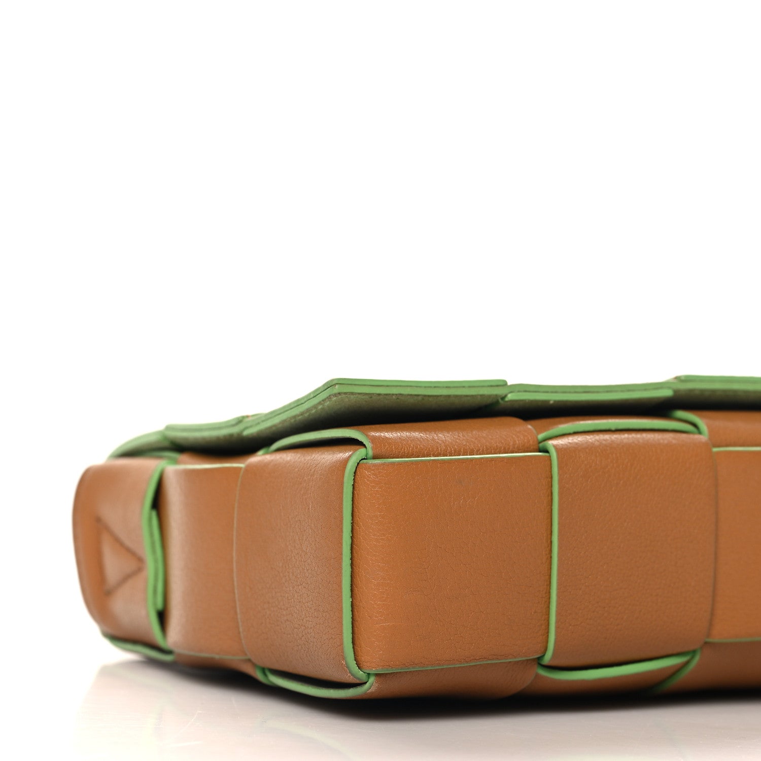 Bottega Veneta Buffalo Maxi Intrecciato Cassette Bicolor Crossbody Bag Caramel Pistachio 8 of 10