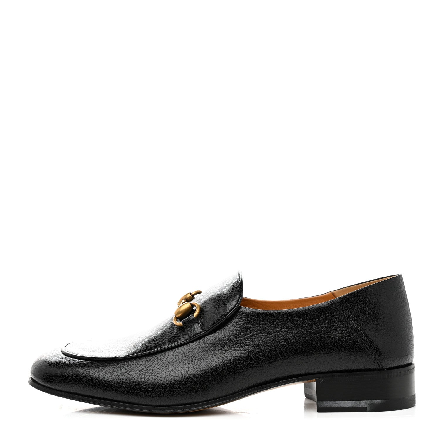 Gucci Goatskin Womens Horsebit Mid-Heel Loafers 40 Black 1 of 10