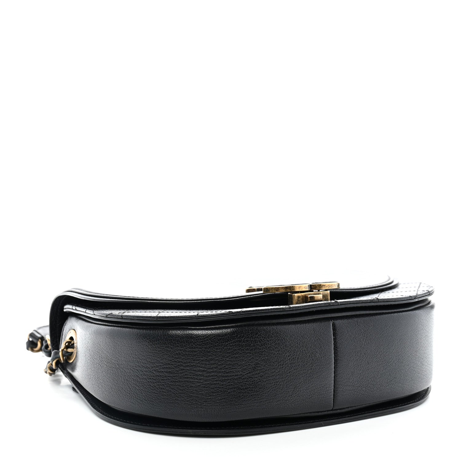 Chanel Shiny Calfskin Goatskin Quilted Medium Coco Curve Messenger Flap Black 4 of 10