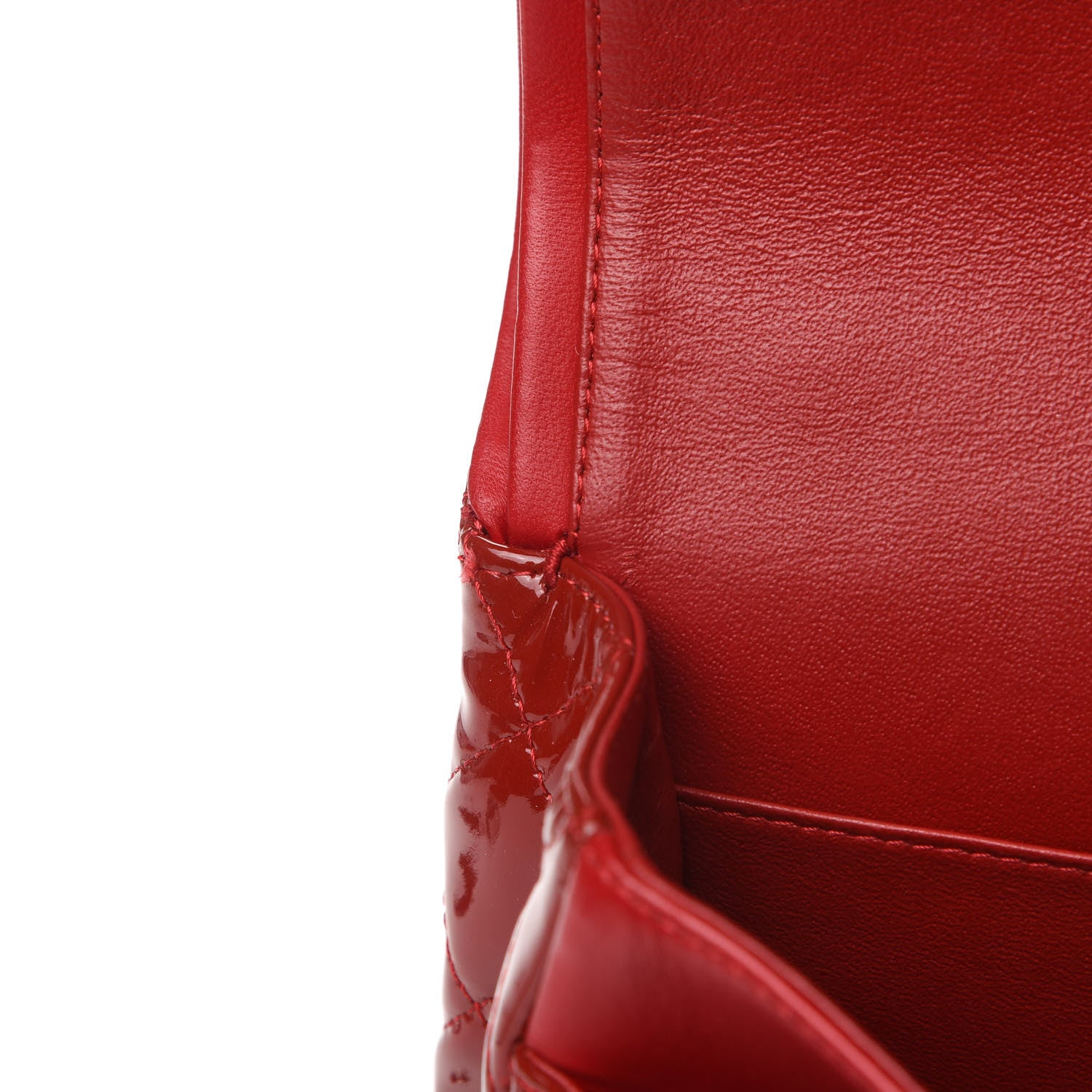 Chanel Patent Calfskin Quilted Medium Double Flap Red 12 of 13