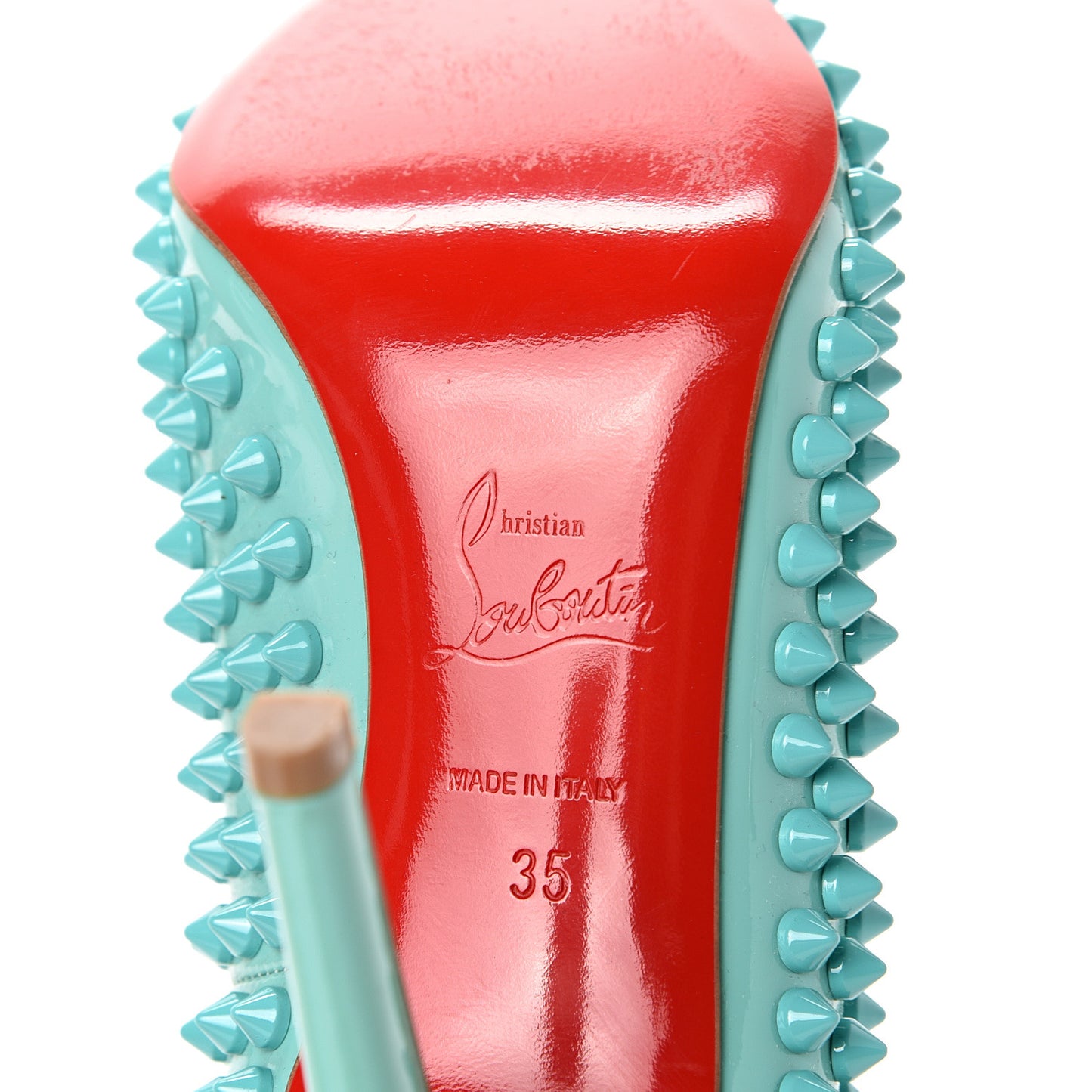 Patent Pigalle Spikes 100 Pumps 35 Aquamarine