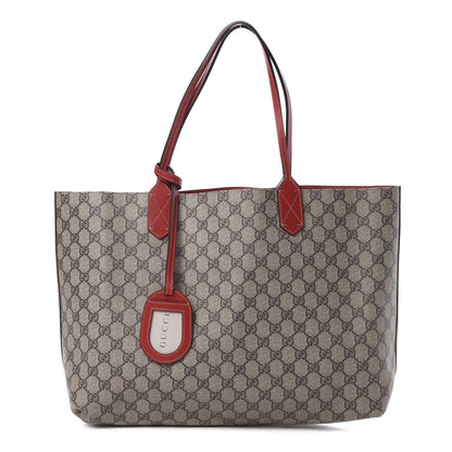 Gucci GG Supreme Monogram Medium Reversible Tote Beige Red 1 of 18