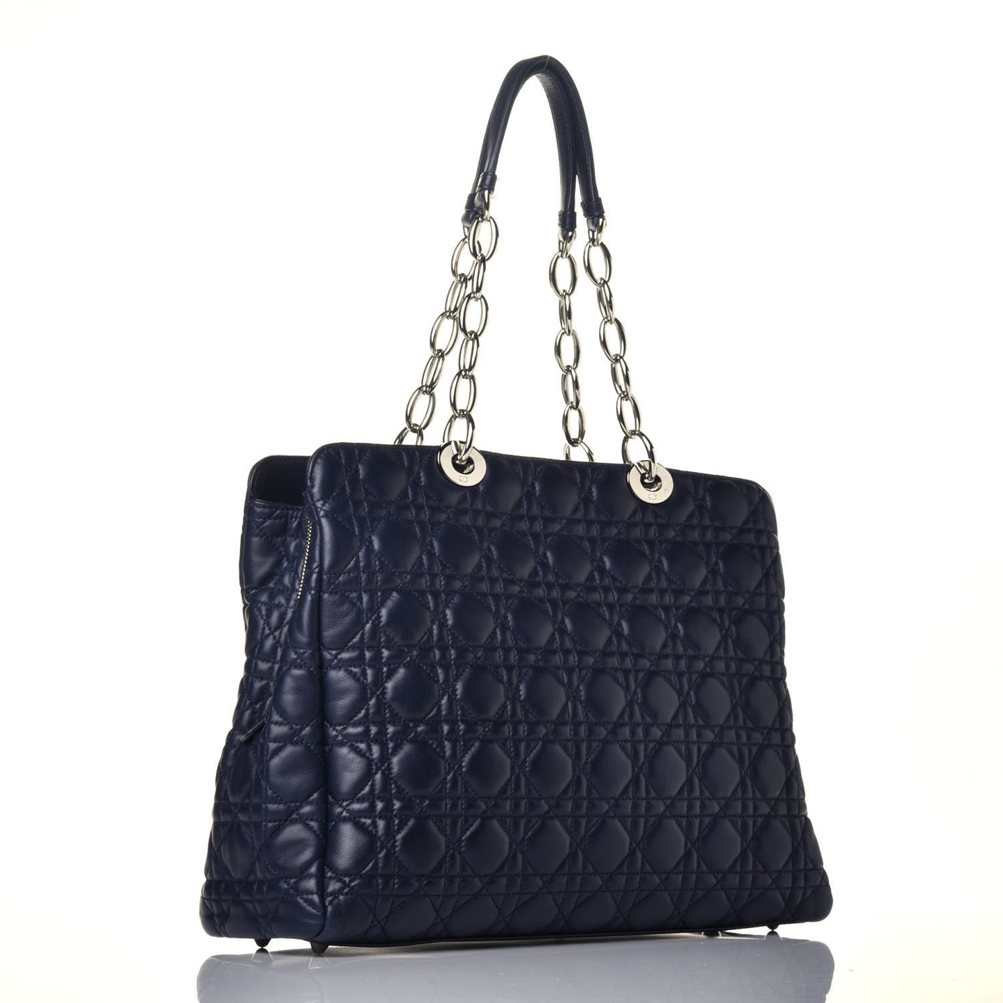 Lambskin Cannage Large Dior Soft Shopping Tote Navy