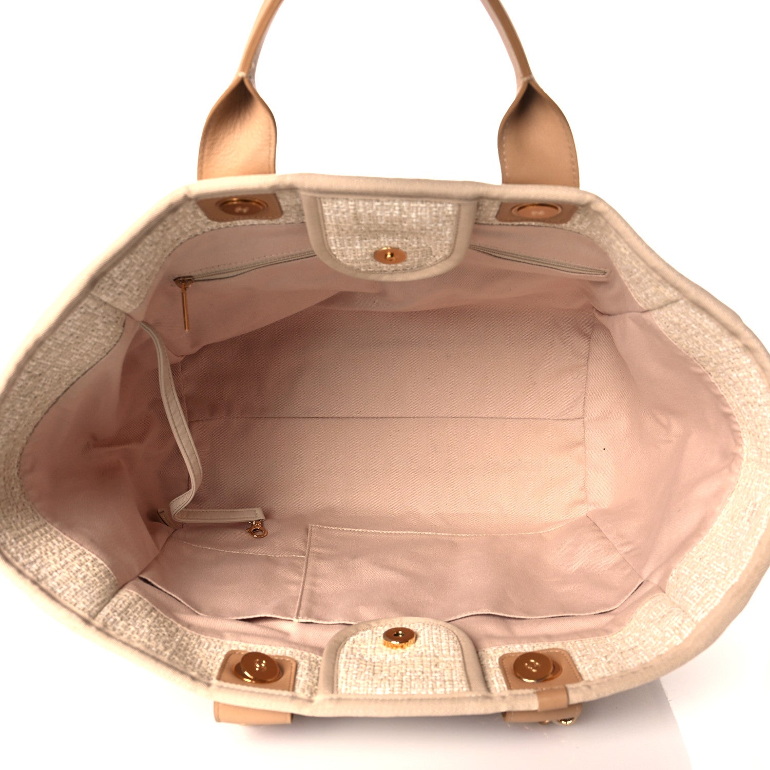Chanel Canvas Medium Deauville Tote Light Beige 4 of 9