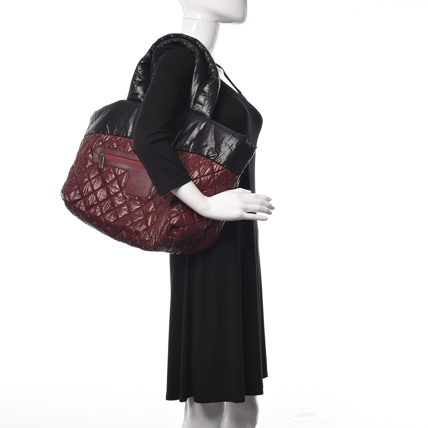 Chanel Nylon Quilted Medium Coco Cocoon Reversible Tote Black 2 of 9
