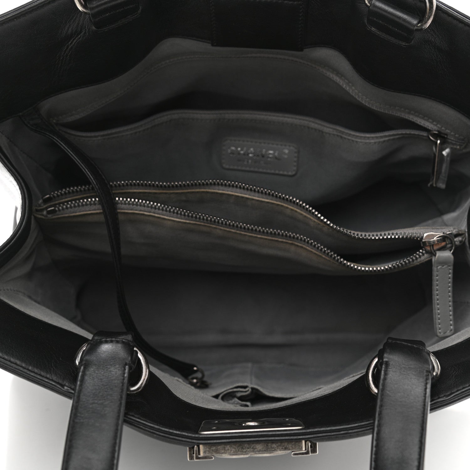 Chanel Calfskin Quilted Boy Shopping Tote Black 5 of 11