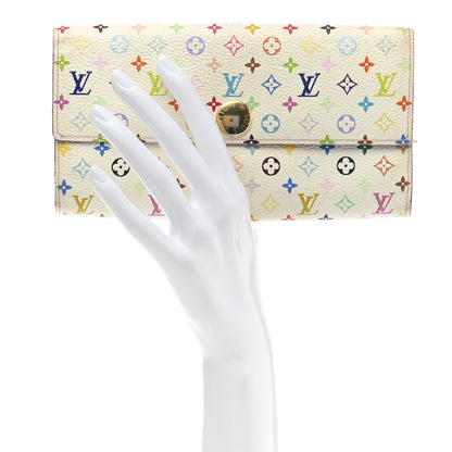 Louis Vuitton Monogram Multicolor Sarah Wallet White Eglantine 2 of 9