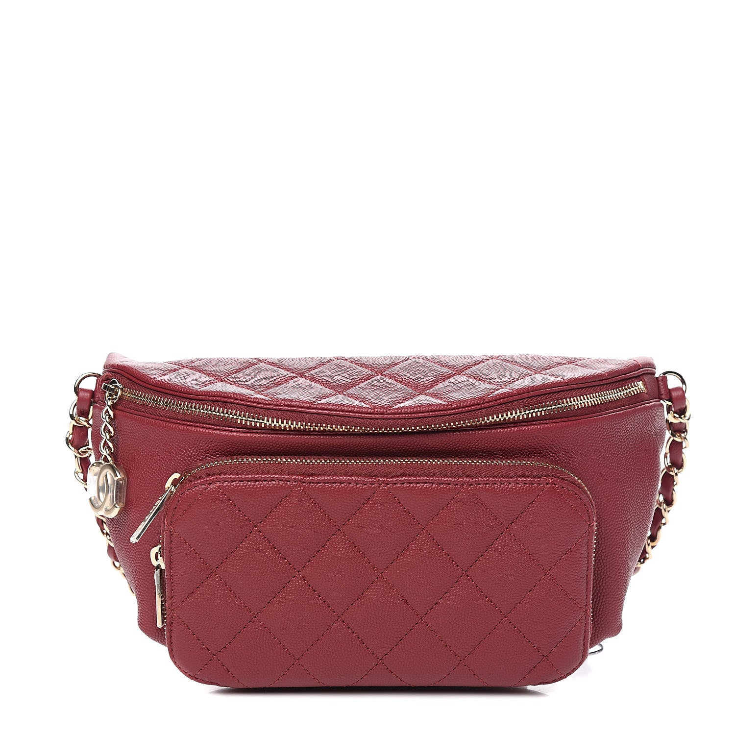 Chanel Caviar Quilted Business Affinity Waist Belt Bag Burgundy 1 of 10