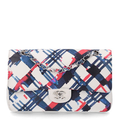 Chanel Lambskin Airline Printed Medium Double Flap White Red Blue 1 of 9