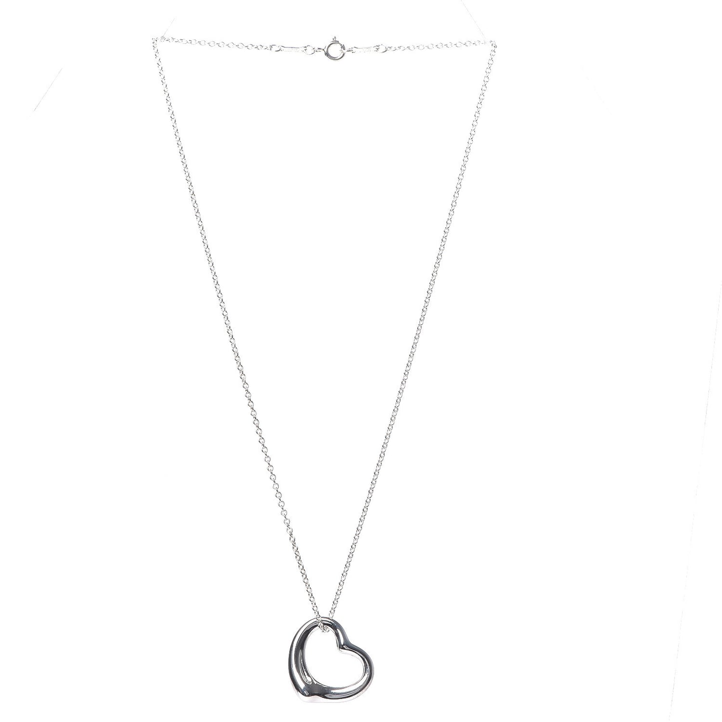Sterling Silver 22mm Elsa Peretti Open Heart Pendant Necklace