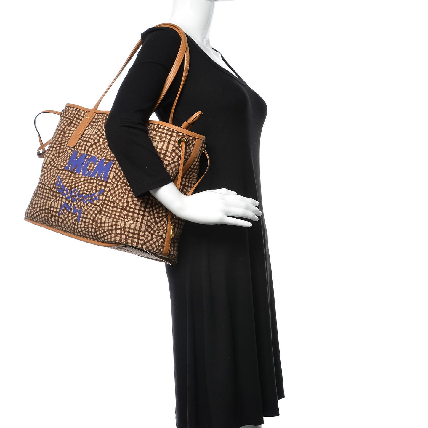 Visetos Medium Liz Reversible Shopper Tote Cognac