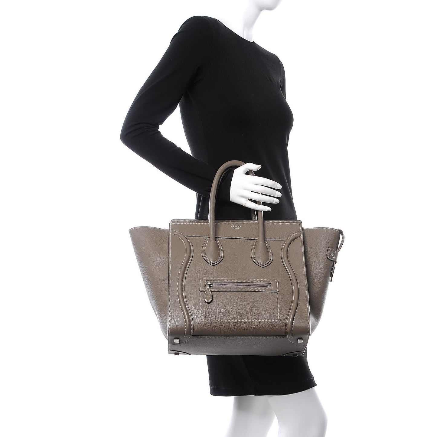 Drummed Calfskin Mini Luggage Souris