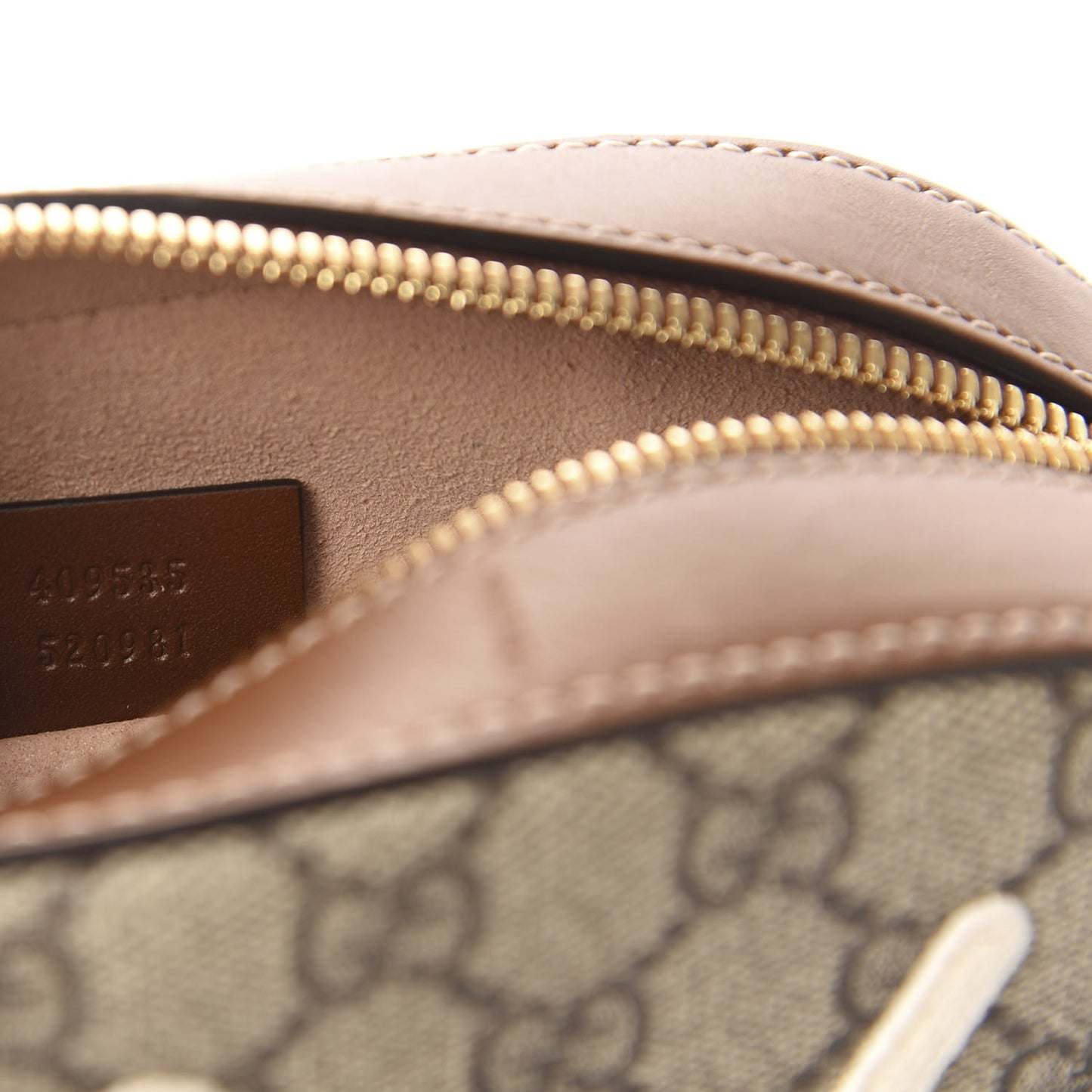 GG Supreme Monogram Blind For Love Embroidered Mini Chain Shoulder Bag Beige Tuscany