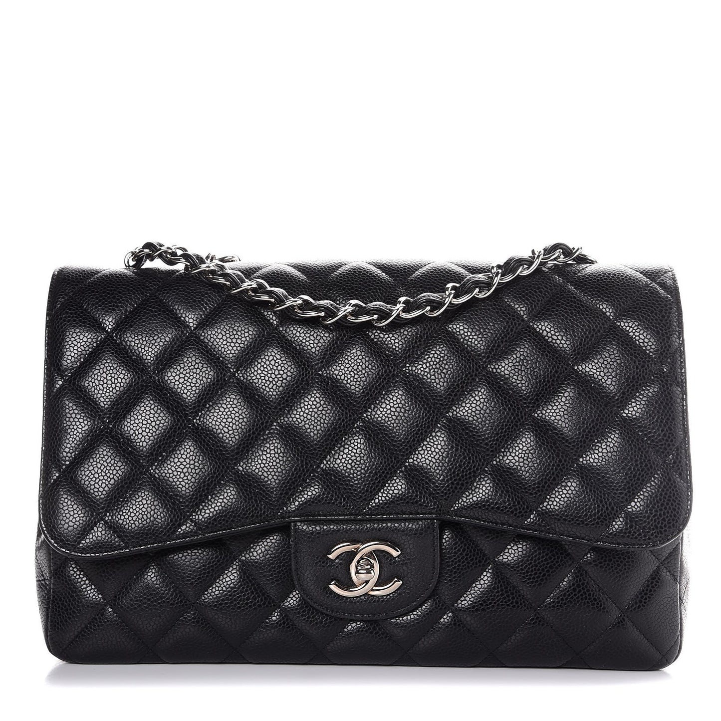 Caviar Quilted Jumbo Single Flap Black