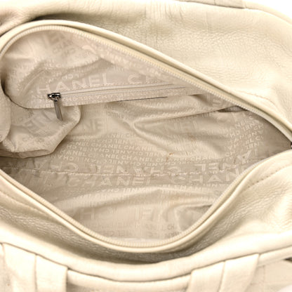 Chanel Metallic Deerskin Stitched Bowler Grey 5 of 12