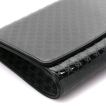 Gucci Patent Microguccissima Small Broadway Clutch Black 10 of 11