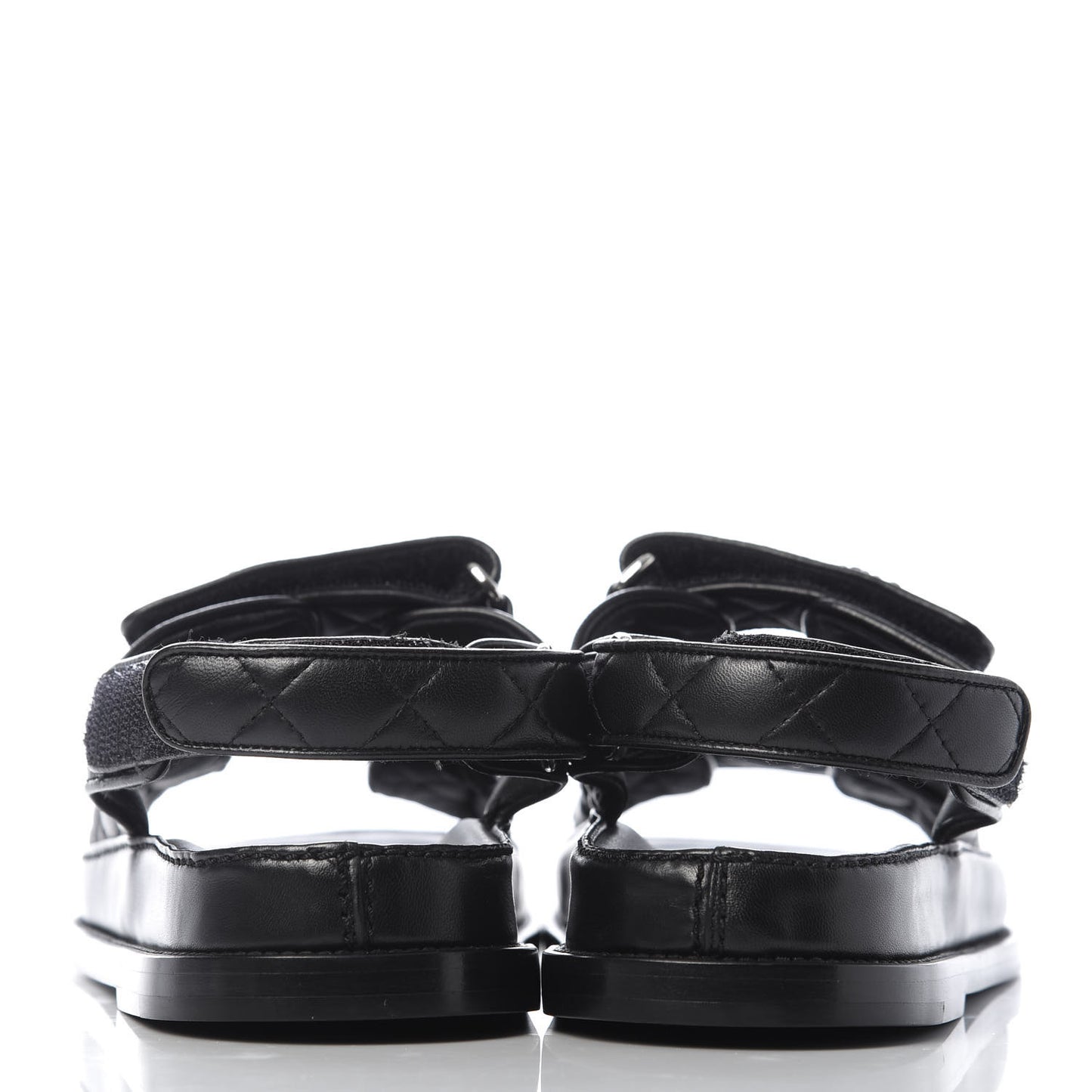 Lambskin Velcro Dad Sandals 39.5 Black