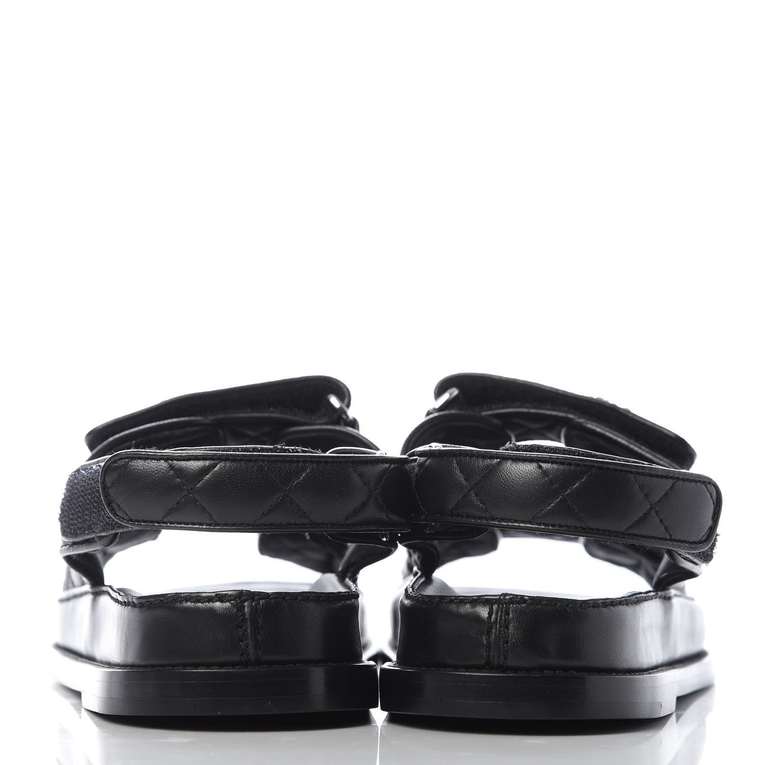 Chanel Lambskin Velcro Dad Sandals 39.5 Black 6 of 10