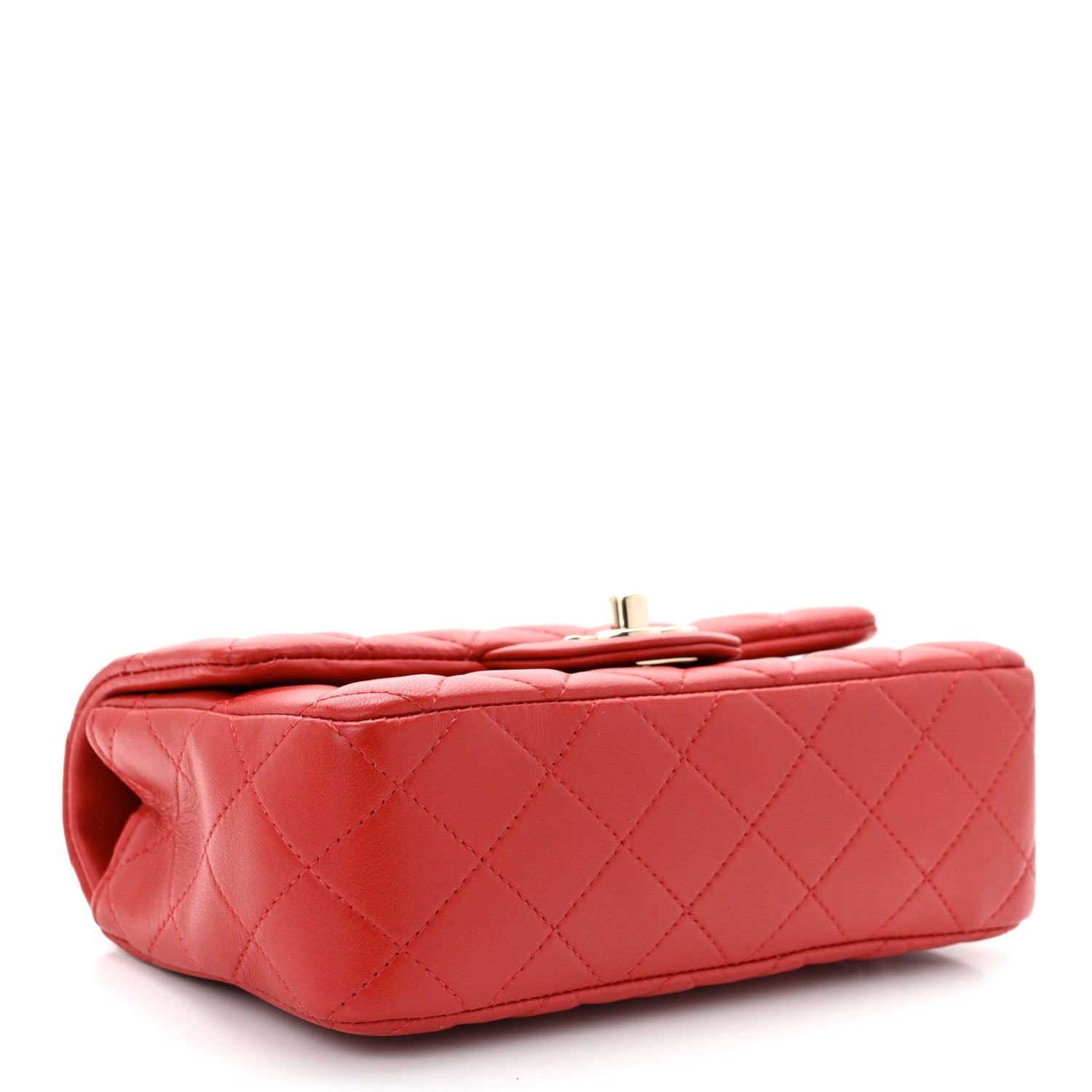 Chanel Lambskin Quilted Mini Rectangular Flap Red 4 of 11