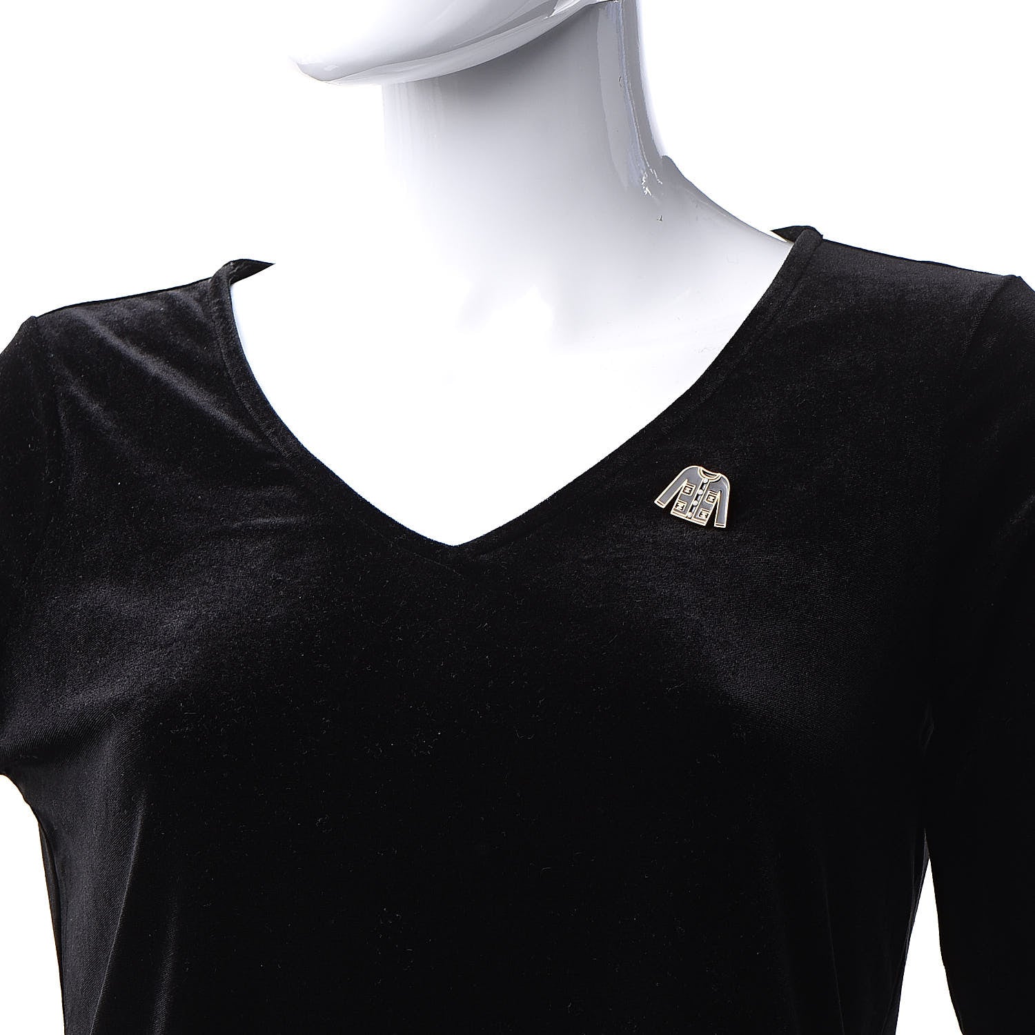 Chanel Enamel Pearl Blazer Jacket Brooch Black Gold 2 of 5