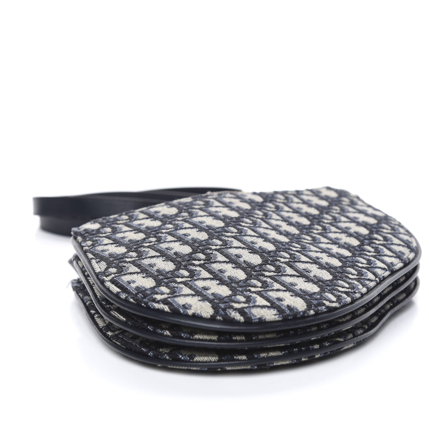 Christian Dior Oblique Saddle Pouch With Strap Navy Blue 7 of 9
