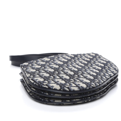 Christian Dior Oblique Saddle Pouch With Strap Navy Blue 7 of 9