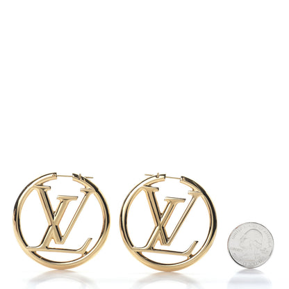 Louis Vuitton Metal Louise Hoop Earrings Gold 2 of 4