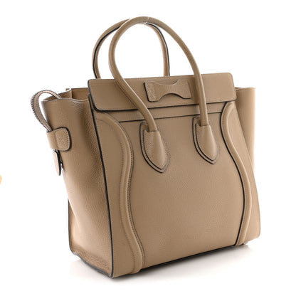 Celine Drummed Calfskin Micro Luggage Dune 3 of 11