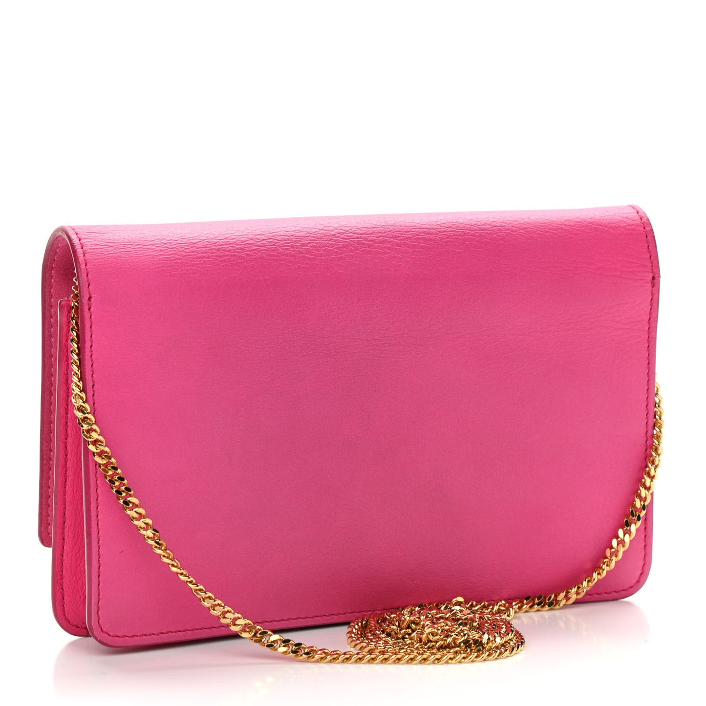 Vitello Flamingo Tube Wallet on Chain Fuchsia