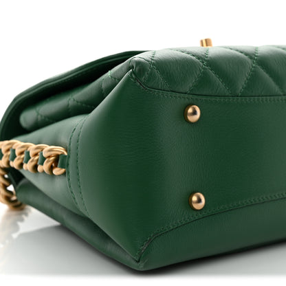 Chanel Calfskin Quilted Chain Flap Green 9 of 10