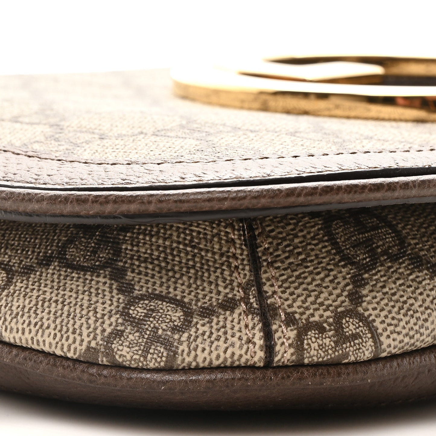 GG Supreme Monogram Textured Dollar Calfskin Blondie Chain Shoulder Flap Bag Beige Ebony New Acero