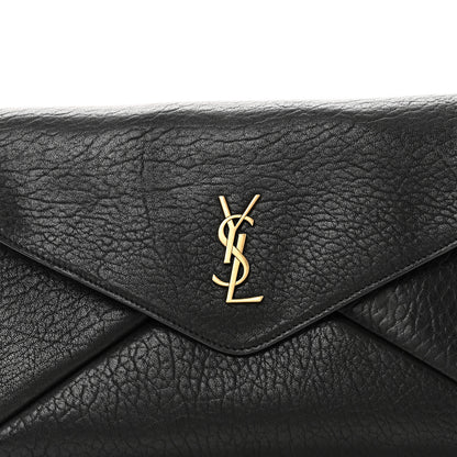 Saint Laurent Grained Lambskin Cassandre Envelope Pouch Black 7 of 9