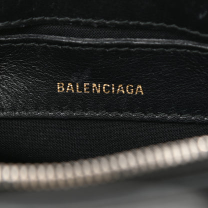 Balenciaga Calfskin Gothic Logo XXS Ville Top Handle Bag Black White 6 of 11