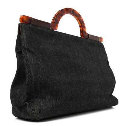 Chanel Denim Tortoise Timeless CC Tote Dark Blue 3 of 10