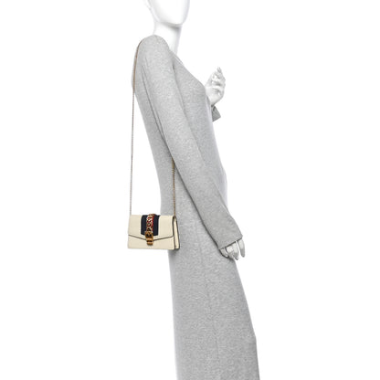 Gucci Calfskin Super Mini Sylvie Chain Shoulder Bag White 2 of 10