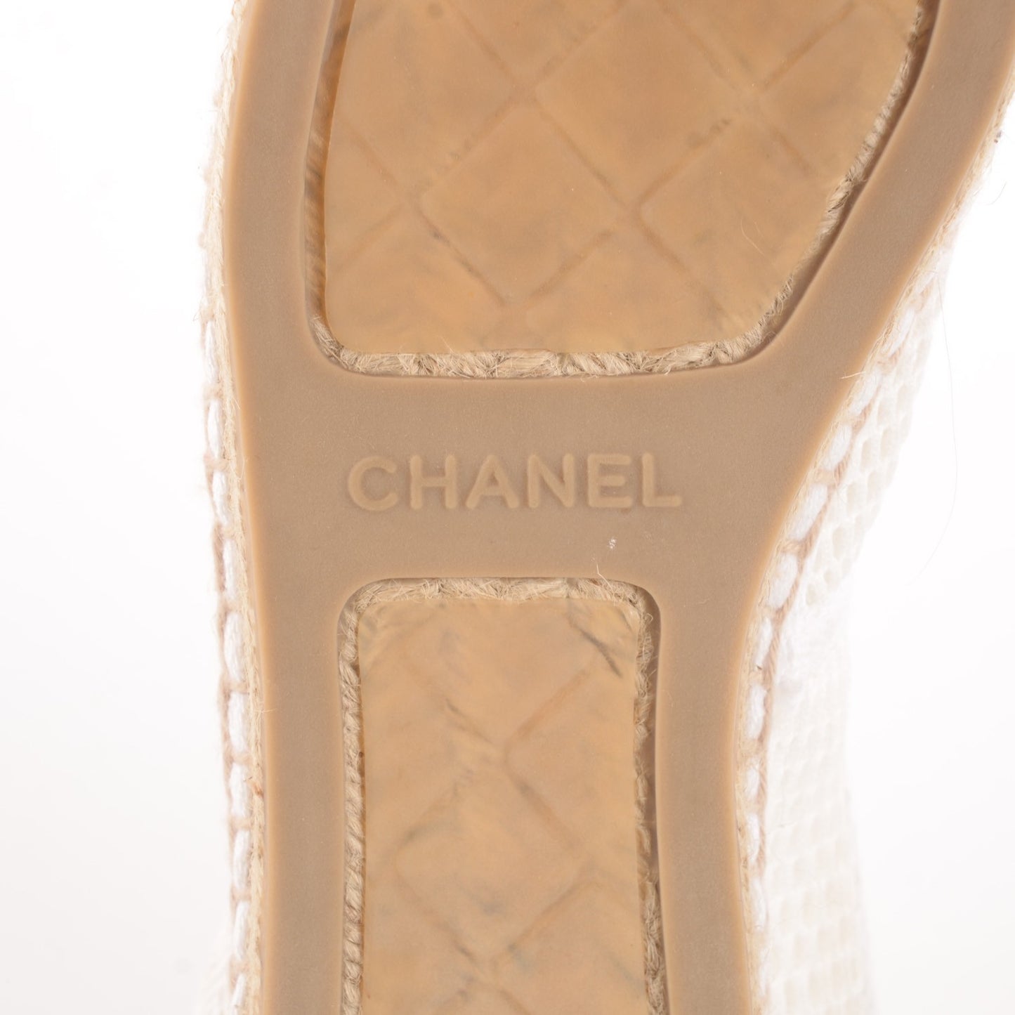 Mesh Lambskin Espadrilles 39 White Black