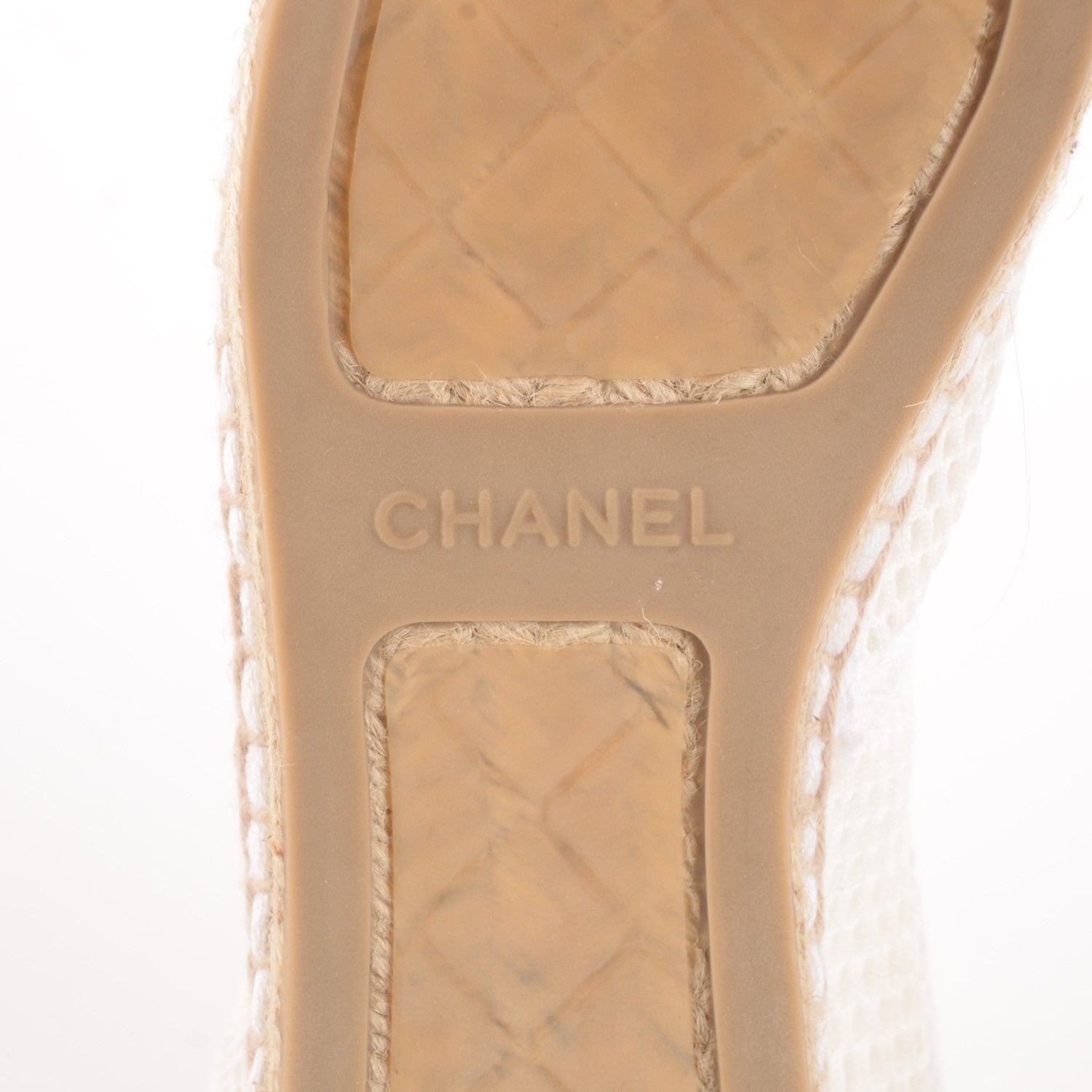 Chanel Mesh Lambskin Espadrilles 39 White Black 8 of 10
