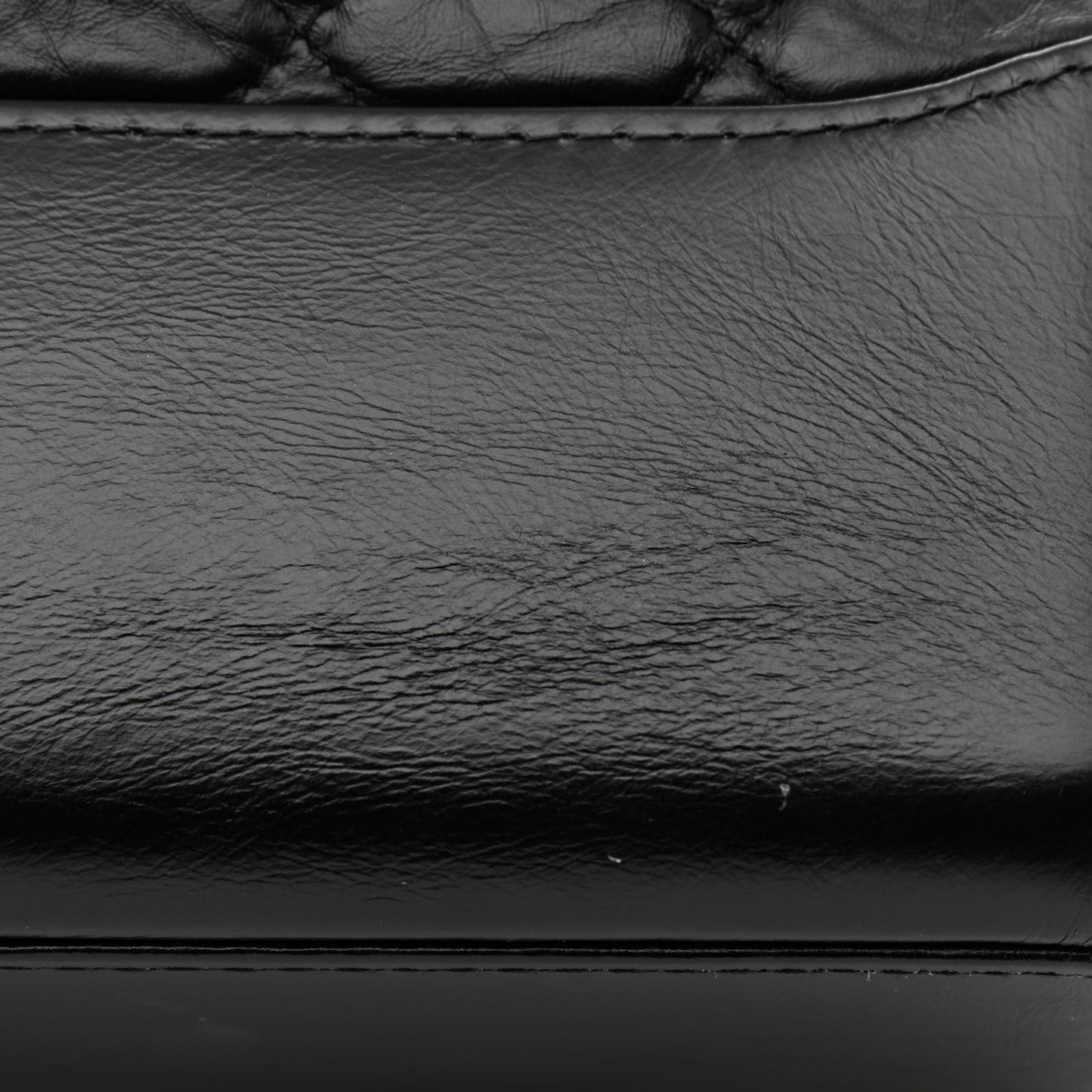 Aged Calfskin Quilted Medium Gabrielle Hobo Black