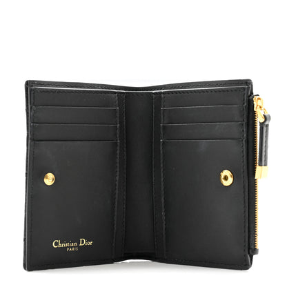 Christian Dior Grained Calfskin Supple Cannage Caro Dahlia Wallet Black 5 of 11