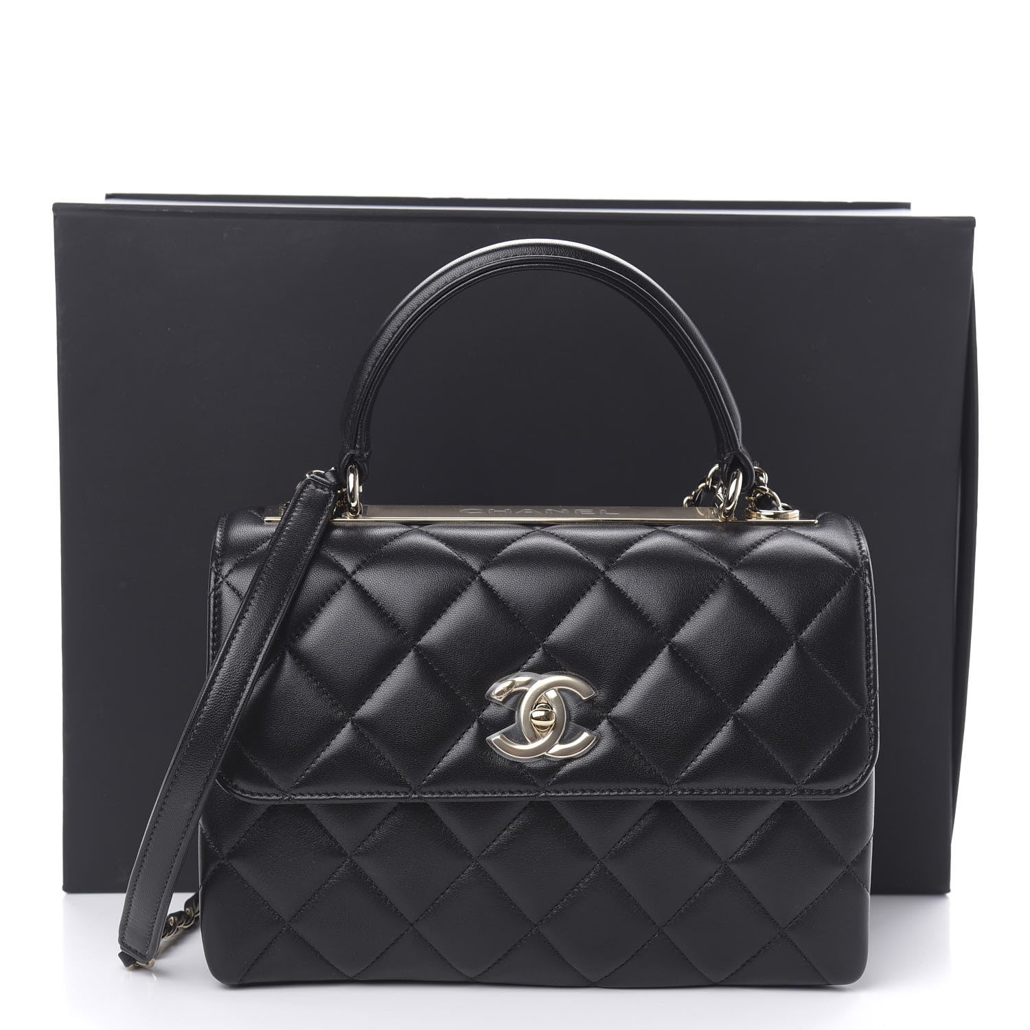 Chanel Lambskin Quilted Small Trendy CC Dual Handle Flap Bag Black 11 of 11