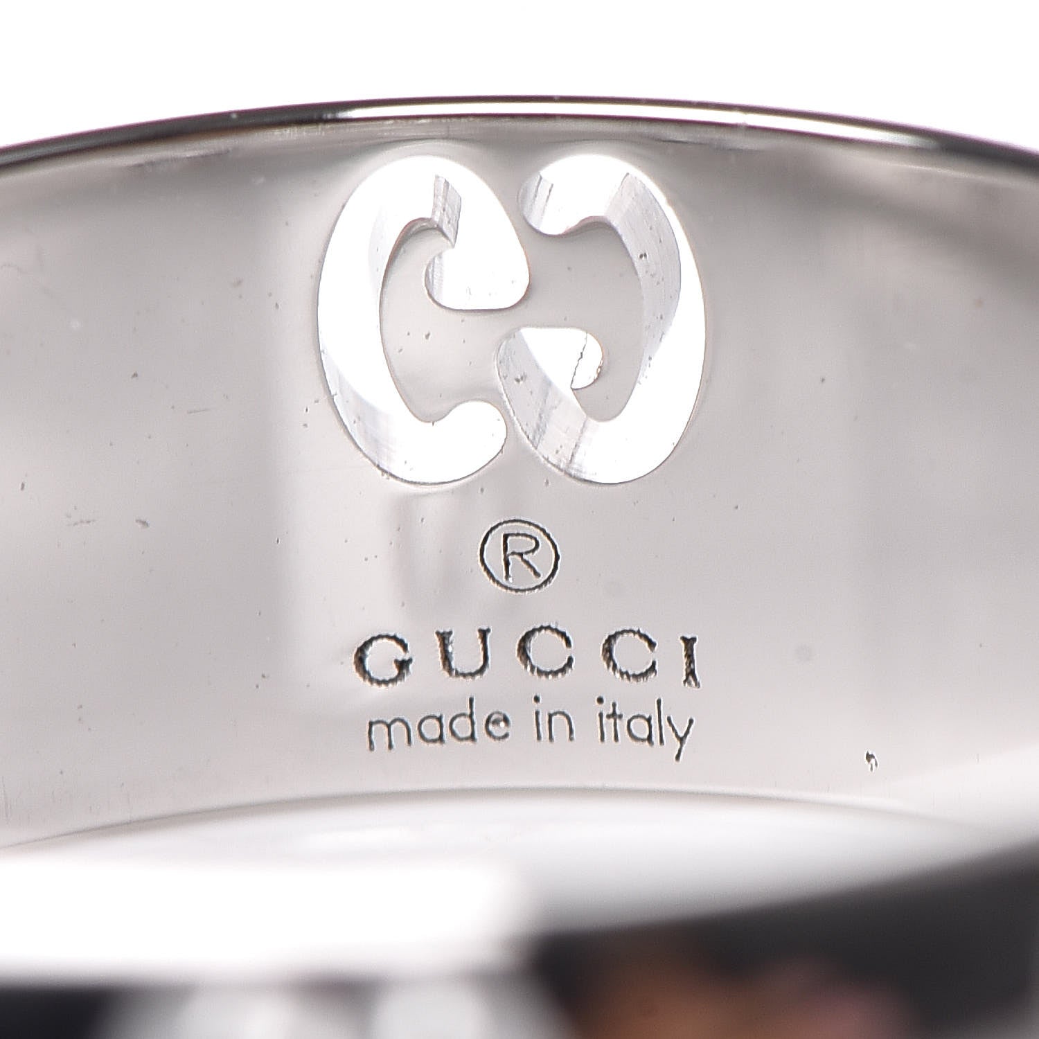 Gucci 18K White Gold Diamond 6mm Icon Band Ring 50 5.25 4 of 8