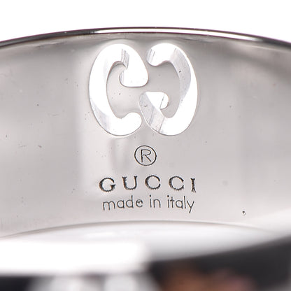 Gucci 18K White Gold Diamond 6mm Icon Band Ring 50 5.25 4 of 8