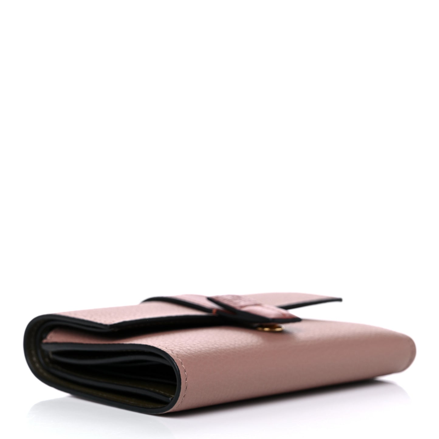 Grained Calfskin Compact Zip Wallet Dark Blush