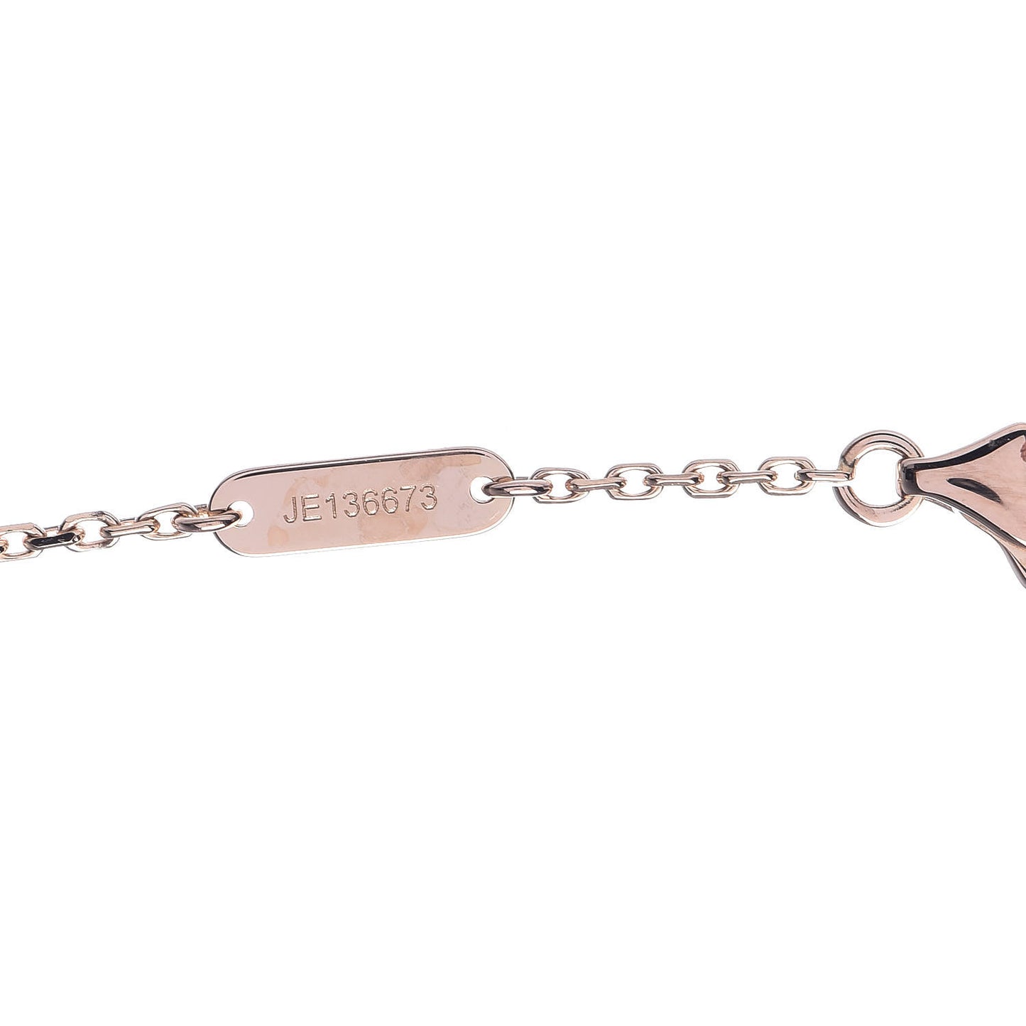 18K Rose Gold Diamond Grey Mother of Pearl Vintage Alhambra Pendant Necklace