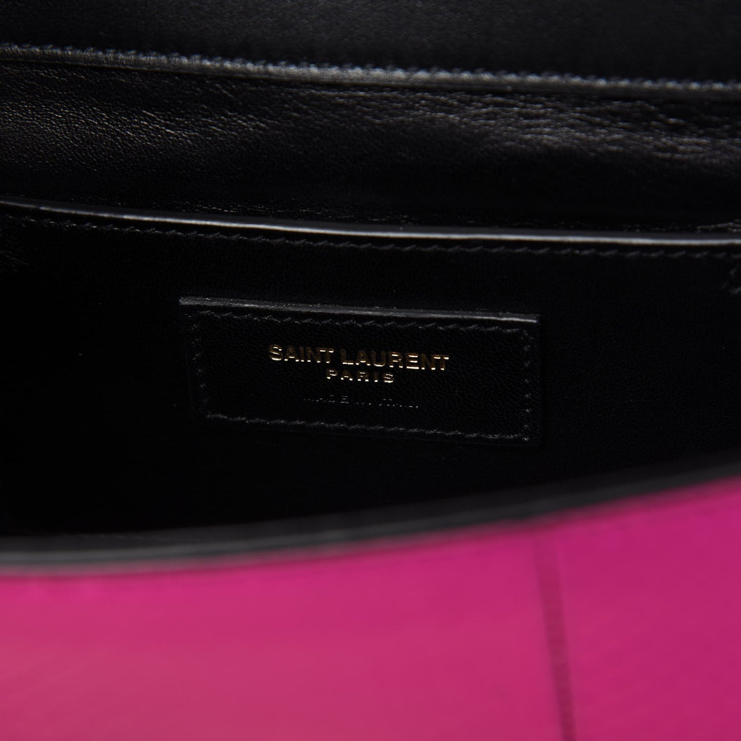 Metallic Ayers Monogram Shoulder Bag Shiny Fuxia