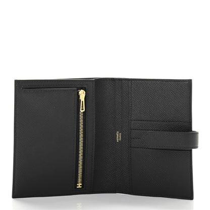 Hermes Epsom Bearn Compact Wallet Black 5 of 7