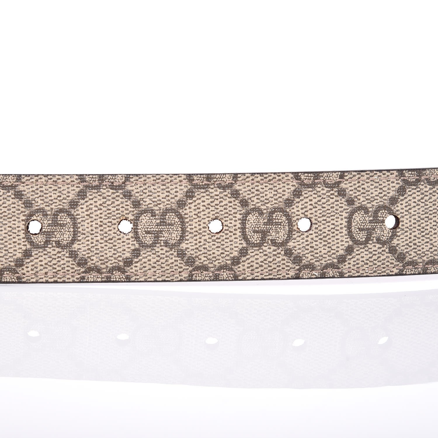 Gucci Selleria Calfskin GG Supreme Monogram Reversible 30mm Belt 85 34 Dark Cipria Beige Ebony 4 of 6
